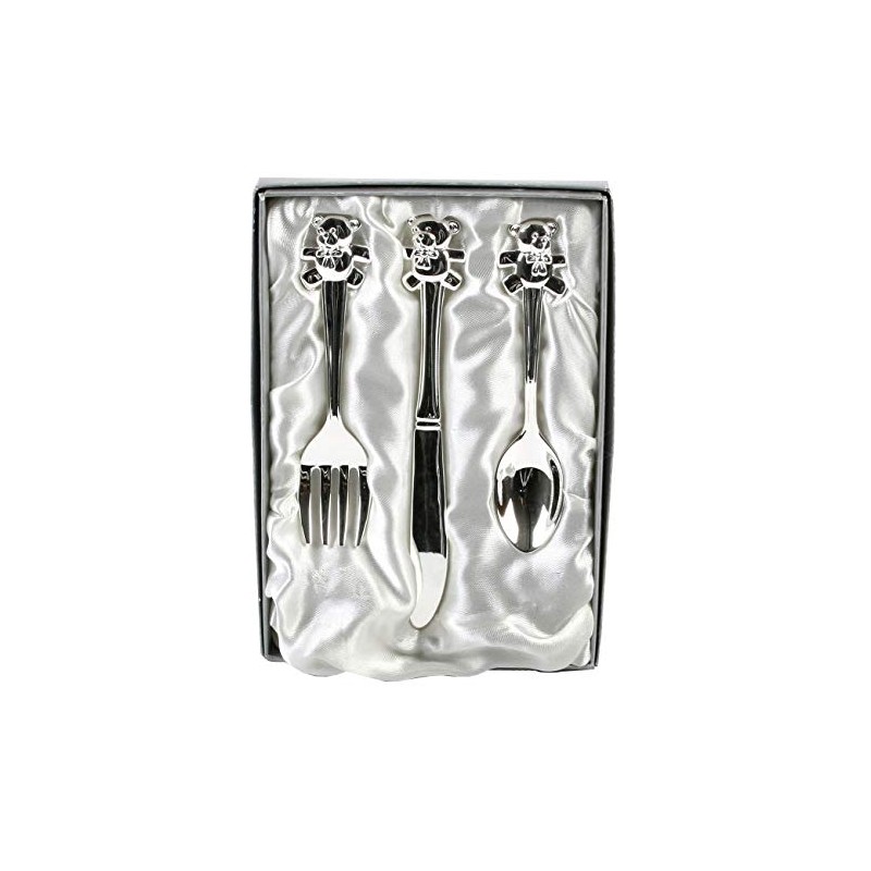 Silver Plated Teddy Cutlery Set - Lovely Gift for New