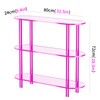 solaround Clear Bookshelf, Acrylic Bookcase with Open Book Shelf Console
