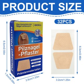 32 PCS Pilz-Nagel-Patches, Mehrzweck Zehennagel Pads, Nagelgraben Pflaster, Zehennagel Korrektur Patch für Beschädigte Nägel und Erscheinungsbild Verfärbter Nägel