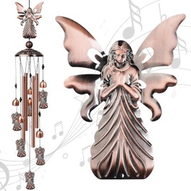 IYARA CRAFT Angel Wind Chime, Copper Wind Chime, Lucky Angel Decor Gift, Garden Decor, Yard Décor Outside, Angel Gifts