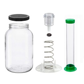 North Mountain Supply Vegetable Fermentation Kit - Gallon Jar, Vegetable Pounder, Spring Weight with Press, 2-Piece Airlock, and Grommeted Black Plastic Lid