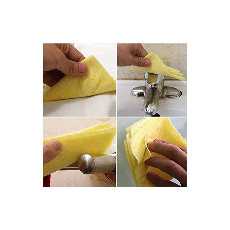 KMAKII 80 Pack Disposable Dish Cloths Heavy Duty Reusable Cleaning