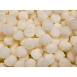 Aldastar 100 pcs Bulk 3/4 Inch Cream Craft Pom Poms 3/4" 20mm Acrylic Aldastar Made USA