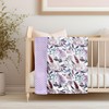 HNHUAMING Purple Baby Blankets, Floral Minky Toddler Blanket for Boys