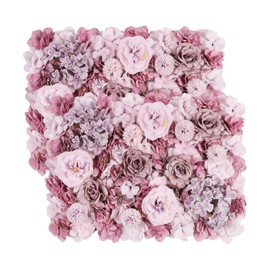 Falflor Artificial Flower Wall Panels 2 Pack of 16 x 24" Dusty Pink Rose Flower Wall Mat Silk Flower Panels for Backdrop Wedding Wall Decoration (Dusty Pink, 24"x16")