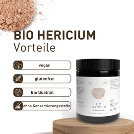 Pilze Wohlrab - Hericium Erinaceus Organic Powder, 100 g Microfine Lions Mane Powder, Highest Organic Quality, Vital Mushrooms, 1 Tin - Over 30 Years of Experience in Mushrooms