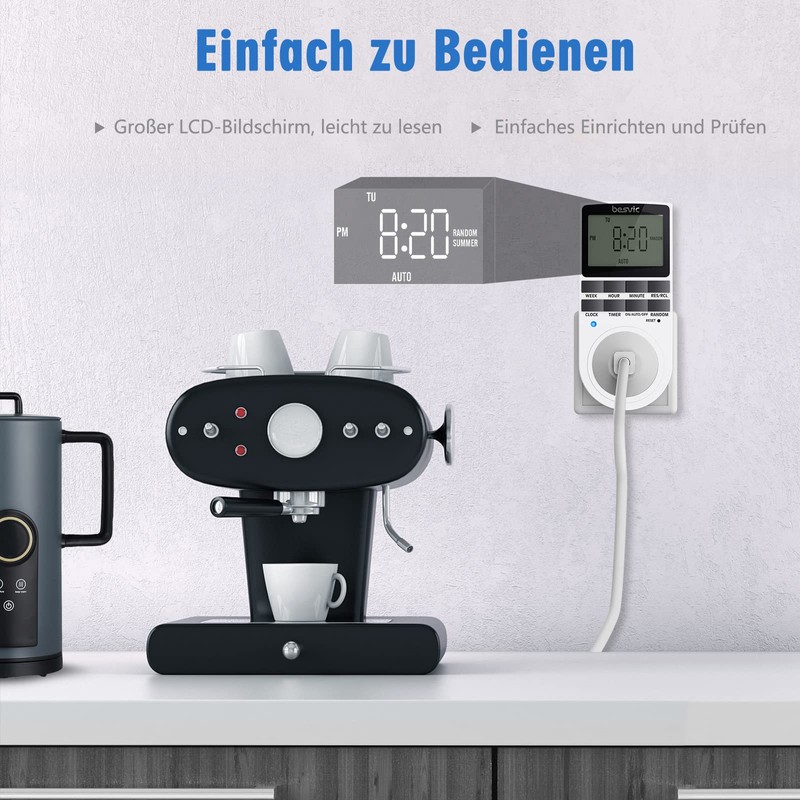 Digital Timer Socket, Besvic 3680 W Timer Socket with 10