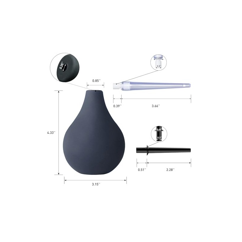 TopQuaFocus Kit de pera para enema de 236 ml (8