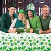 4 Pcs St Patricks Day Tablecloth Green with Assorted Shamrock