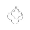SILBERMOOS Women's Large Pendant Flower Clover Shiny 925 Sterling Silver,