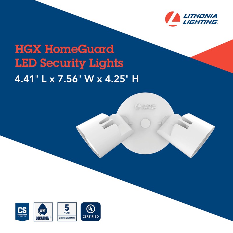 Lithonia Lighting HomeGuard 2-Light LED Outdoor Flood Lights, Wall or
