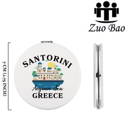 Zuo Bao Greece Travel Souvenir Makeup Mirror Greek Island Gift Santorini Greece Mirror Greece Lover Gift (Santorini)