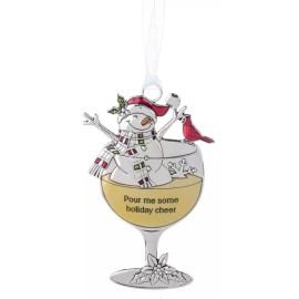 Ganz Drink and Be Merry White Wine "Pour me some Holiday Cheer" Ornament