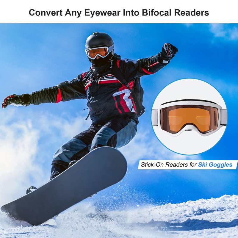 OKH Stick-on Bifocal Lenses Reader, Reusable Adhesive Magnifying Reading Lenses