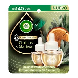 Air Wick Repuestos para Aromatizante de Ambiente Eléctrico, Cítricos y Maderas, 2 repuestos de 23.9 ml c/u