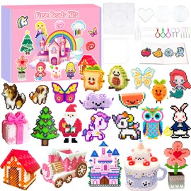 5MM Fuse Beads Kit for Kids, 72 Colors Fuse Bead Set Including Pegboards, Ironing Papers and Accessories, 3 Boxes Iron Beads, DIY Craft Gift for Kids Creatives Toys Gifts for Girls & Boys Age 5+