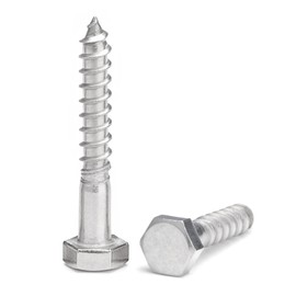 5/16 X 5 Hex Head Lag Screws Bolts, 304 Stainless Steel 18-8, Hexagon Head Wood Screws Hex Lag Screws, Pack of 5