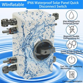 IP66 Waterproof Solar PV DC Quick Disconnect Switch, PV Solar Panel Disconnect Switch with Solar Connector for Off/On-Grid Solar System, Solar Power System, RV & Boats Etc (32A 1000V)