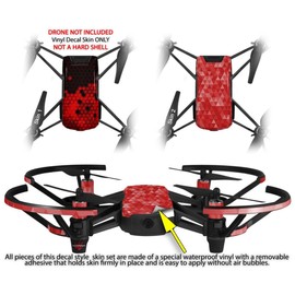 Skin Decal Wrap 2 Pack for DJI Ryze Tello Drone HEX Red Drone NOT Included