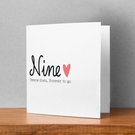 Postcard Prints - 9 Year Anniversary Card For Wife 9th Wedding Anniversary Card For Husband Anniversary Card For Wife Wedding Anniversary Card Nine Years