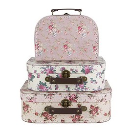 Set of 3 Suitcase Storage Boxes School Home Decor Sass and Belle Various Designs