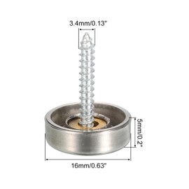 uxcell Screw Cover Cap, 20Pcs 16mm Diameter - Bright Light Stainless Steel Mirror Decorative Screws Cover Nails for Advertising Board Fixed (Silver)