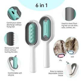 Petgravity Cat Brush with Water Tank Pet Hair Removal Comb Slicker Brushes for Dogs Cats Grooming Tool Removes Loose Undercoat Mats Tangled Hair Brush for Pet Massage (LongHaired Blue)