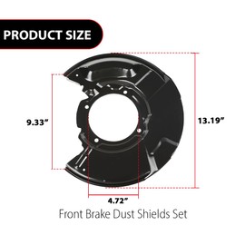G-PLUS Front Brake Dust Shields Set,Compatible with Toyota 4Runner 1996-2002/Tacoma 1995-2004, 47704-35091 47703-35091 Black