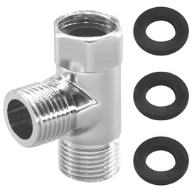 20mm 3 Way T Shaped Water Diverters,Brass Shower Diverter Valve (Round)