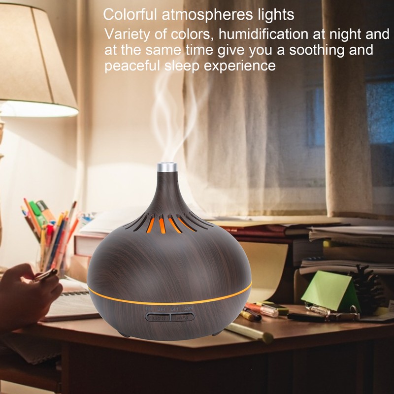 Wood Grain Home Humidifier Ultrasonic Aroma Diffuser with LED Light