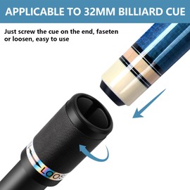 Extensión para Taco de Billar, Telescópico Extensor de Palo de 9 Bolas de Aleación de Aluminio con Mango de Goma Antideslizante, para Billar Amantes, Entrenamiento, Práctica