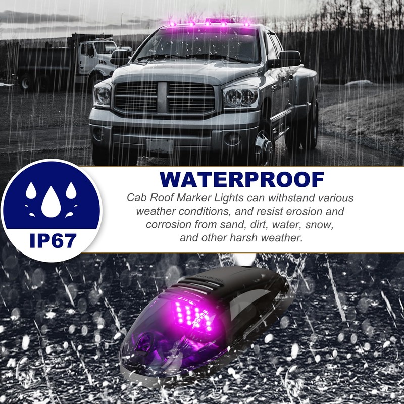 5 Pack Purple Cab Lights,16 LED 12V Top Marker Clearance