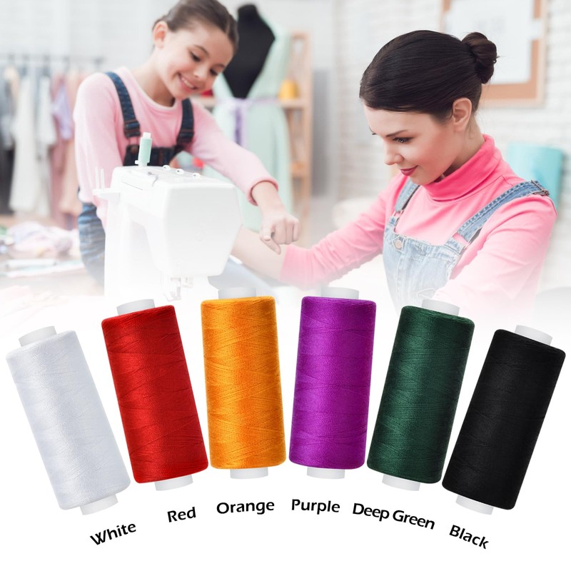 6 Pcs Sewing Thread Kit, 400 Yards Each Spool 402