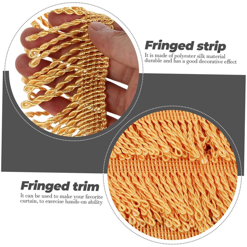 Operitacx Polyester Silk Fringe Tassel Trim Versatile Decorative Trim for