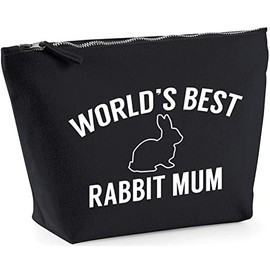 Hippowarehouse World's best rabbit mum printed make up cosmetic wash bag 18x19x9cm