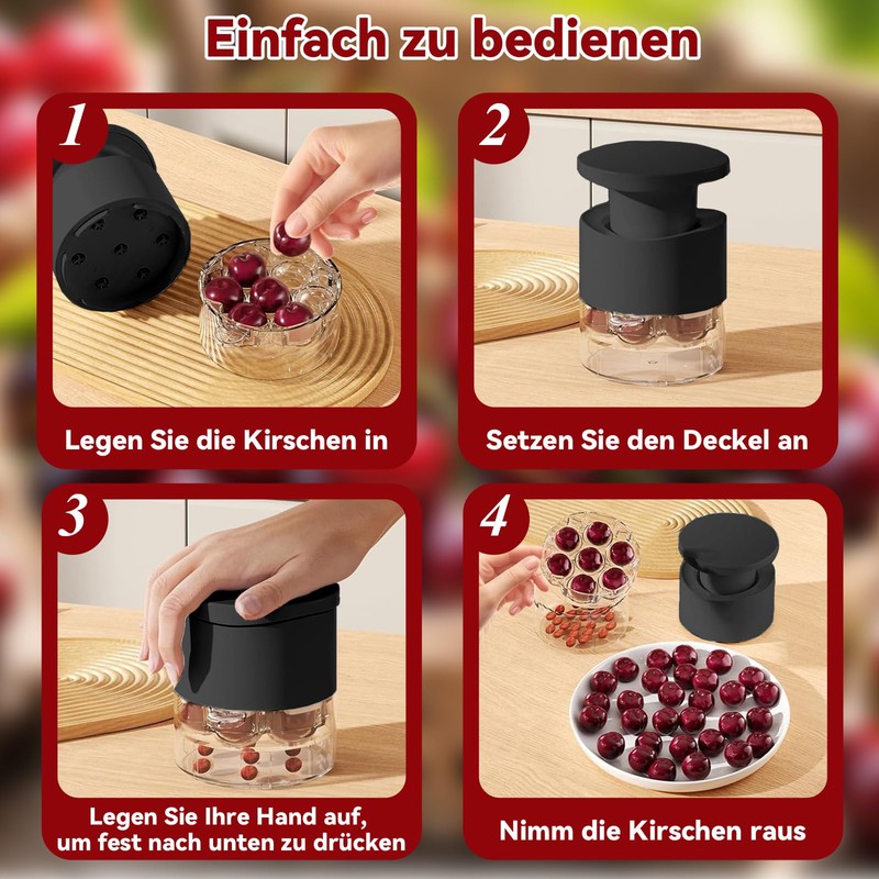 Cherry Pitter Manual Cherry Pitter with Collector Push Down Mechanism
