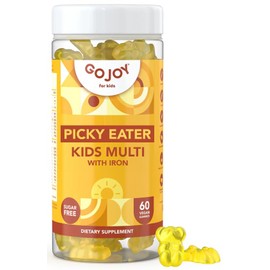GOJOY NATURALS Picky Eater Kids Multivitamin Gummies with Iron - Sugar Free Chewable Iron Supplement for Toddlers & Children 3 & Up - Essential Kids Vitamins for Growth & Development