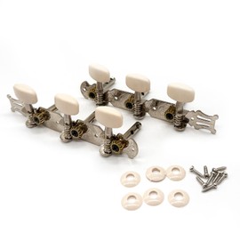 harpfeas 3-on-a-plate Guitar Tuning Pegs Chrome Plated Machine Heads Keys, Double Hole Tuners for Acoustic Classical Guitar (Chrome)