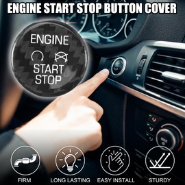TUCKBOLD Engine Start Stop Button Cover for Ford Focus Durable | Ignition Starter Switch Sticker Black 1 Pcs