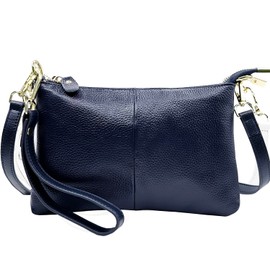 Beurlike portafolios de piel para mujer, bolso cruzado pequeño para teléfono, marino