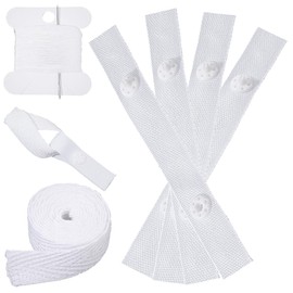 CRASPIRE 2 Sets Duvet Cover Corner Tabs Duvet Corner Ties with Cord Needle White Polyester Removable Quilt Inside Locking Snap Fastener Button Straps Sets for Comforter Quilt Prevent Shifting Holder