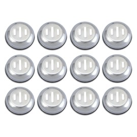 Soro Essentials- Set of 12 Stainless Steel Cheese Shakers Slotted Top Lids- Fits 6 oz Swirl Cheese Shaker Dispenser Pourer Condiment Salt Shaker Spice Shakers for Kitchen Restaurants Catering Wedding