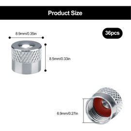 SPRHR Car Valve Cap, Pack of 36 Tyre Valve Caps, with Rubber Ring Seal Valve Caps, Bicycle Valve Caps, Suitable for Cars, Bicycles, Trucks, Motorcycles de Car Valve Metal Caps