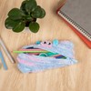 ZIPIT Furry Monster Pouch, One Long Zipper Pouch (Blue &