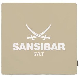 Sansibar Cushion Cover 45 x 45 cm Cushion Cover Decorative Cushion Sofa Cushion 100% Cotton Taupe / White