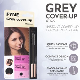 FYNE Root Touch Up Hair Mascara - Instant Jet Black Grey Hair Cover Up - Magic Retouch Temporary Hair Colour for Men & Women (Package may vary)