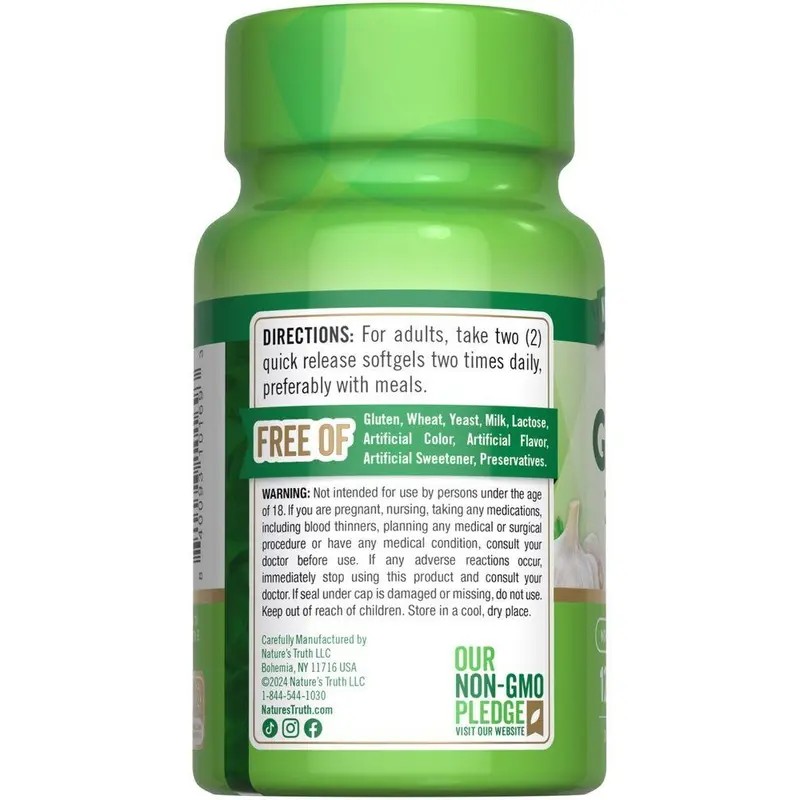 Odorless Garlic Supplement 2400 mg – Supports Heart Health, Immune