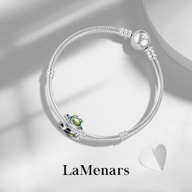 LaMenars Charm Animals Travel Butterfly Flower for Bracelet 925 Sterling Silver Bead Women Charms Mother's Day Birthday Anniversary Jewellery for Girls Wife, Cubic Zirconia