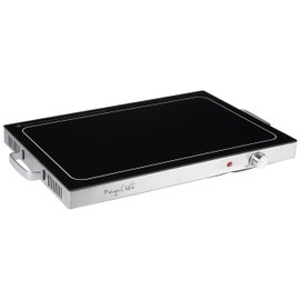 Megachef Electric Warming Tray with Adjustable Temperature Control, 24 in, Silver, Black