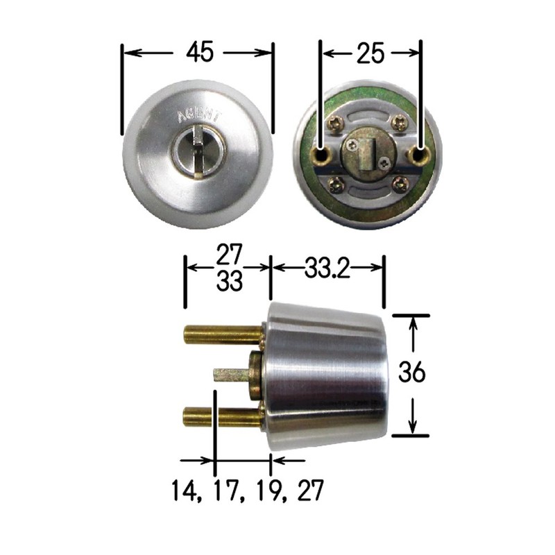 Agent dyinpuruki- Goal Replacement Cylinder TX type with two keys